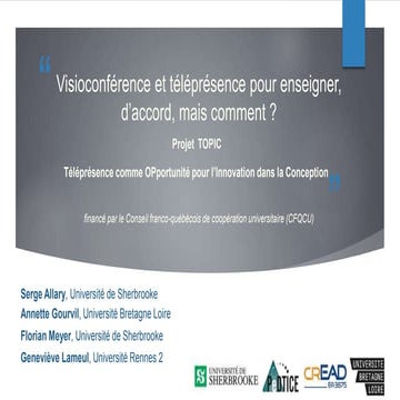 Visioconférence et téléprésence pour enseigner, d'accord, mais comment ? 