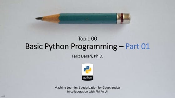 Basic Python Programming: Part 01 and Part 02