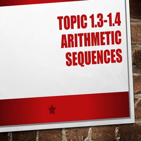 Topic 1.3 arithmetic sequence | PPT