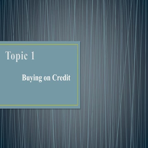 Buying on Credit