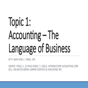 FUNDAMENTALS OF ACCOUNTING IN TOURISM MANAGEMENT