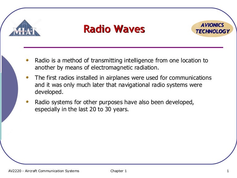 Nav Topic 1 basic radio wave properties