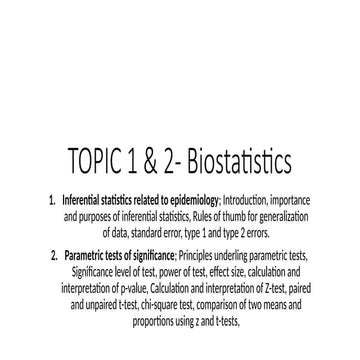 TOPIC 1 - Biostatistics 2.pptx NOTES FOR | PPTX