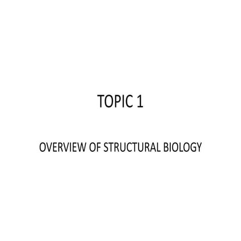Topic 1 overview structural biology