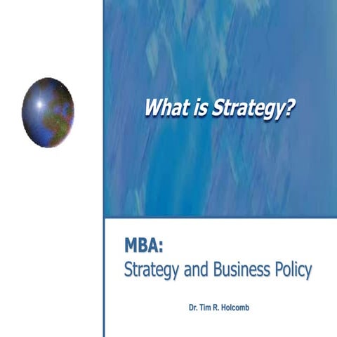 What is Strategy? An Introduction to Strategic Positioning and Fit