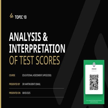ANALYSIS AND INTERPRETATION OF TEST SCORE | PPTX