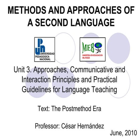 The Postmethod Era in SLA