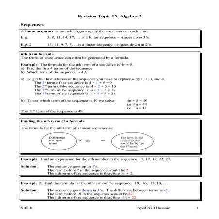 Topic 15 algebra 2 | PDF