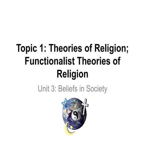 Functionalists theories of religion 