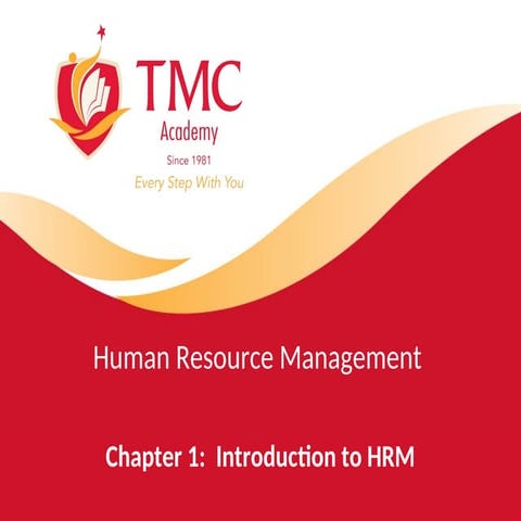 Topic 1 Introduction To human resource management