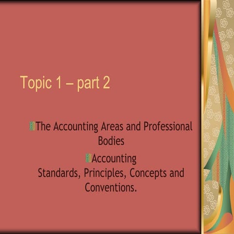 Topic 1 – Part 2 The Accounting Areas And Professional Bodies
