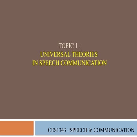 Topic  1 Speech Communication presentation