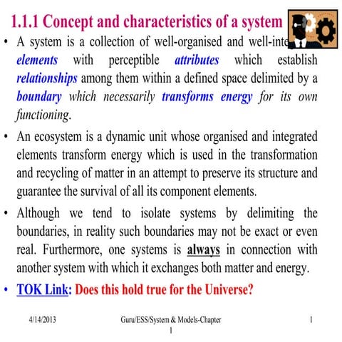 Topic 1 systems and models