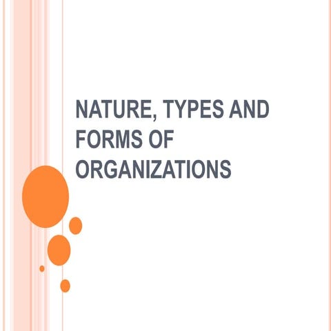 Nature, Types and Forms of Organization