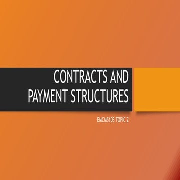 Contract Management - Contracts Types and Payment Structure