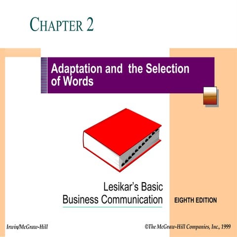 Topic 2   ch2 - adaptation & selection of words