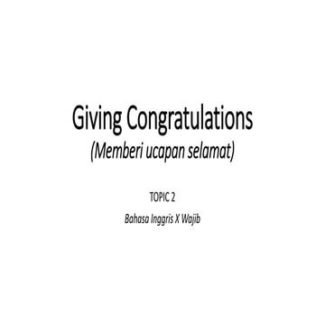 Chapter 2-giving congratulations