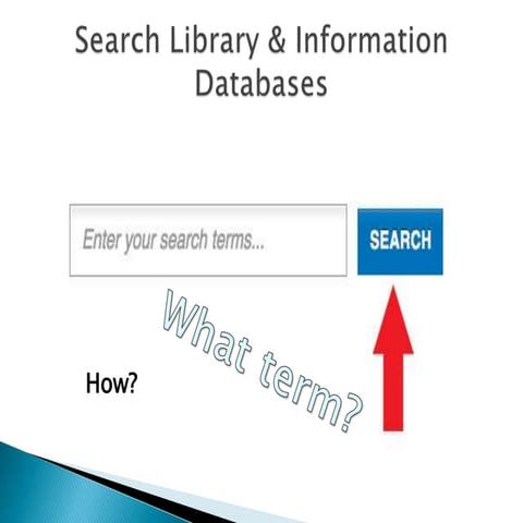 Search Library and Information Databases : Constructing searches