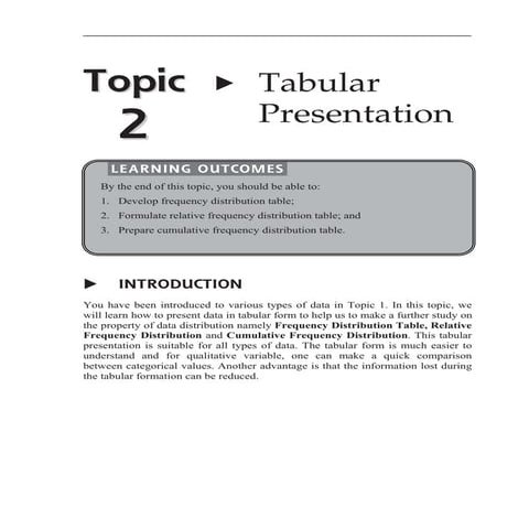 Topic 2 tabular presentation