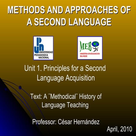 A ¨Methodical¨ History of Language Teaching 