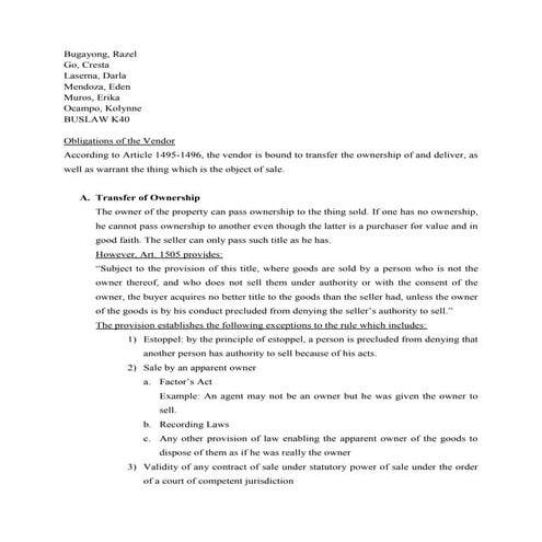 BUSLAW1: Sales Topic 3