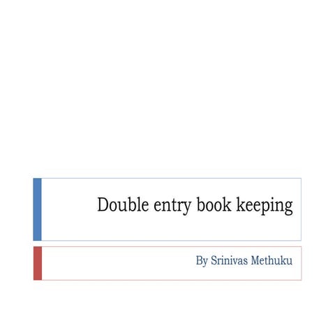 Topic 3 Double entry book keeping