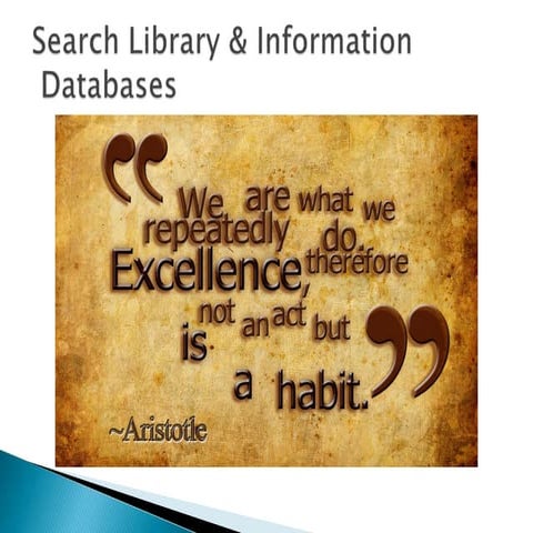 Search Library and Information Databases : Identifying and accessing a ...