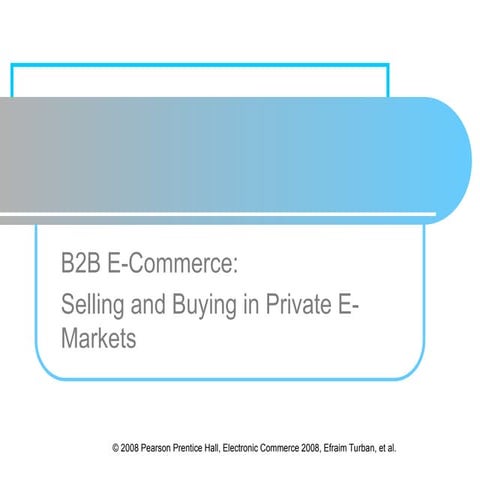 Concepts, Characteristics, and Models of B2B  E Commerce