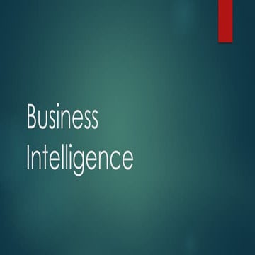 Business Intelligence in big data  analytics