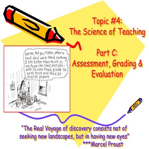 Topic 4c: The Science of teaching - Assessment, Evaluation & Grading