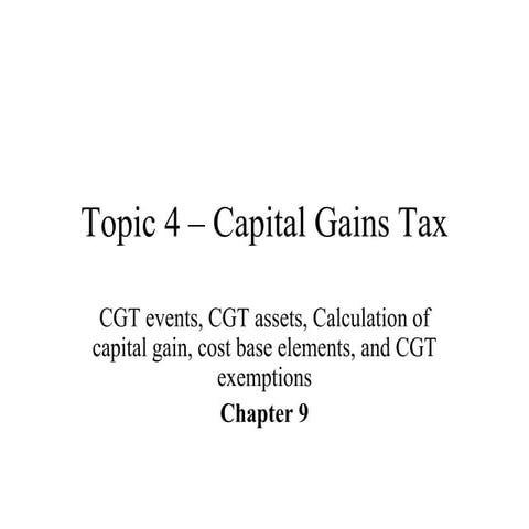 Capital Gains Tax