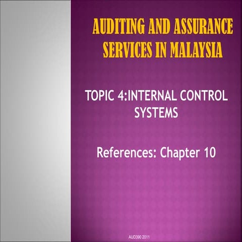 Topic 4 internal control system (ics)