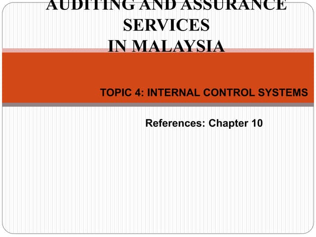 Topic 4 internal control system (ics)