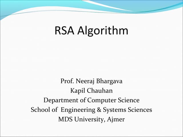 RSA Algorithm
