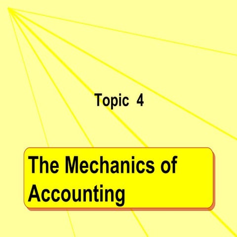 Topic 4 The Mechanics Of Accounting