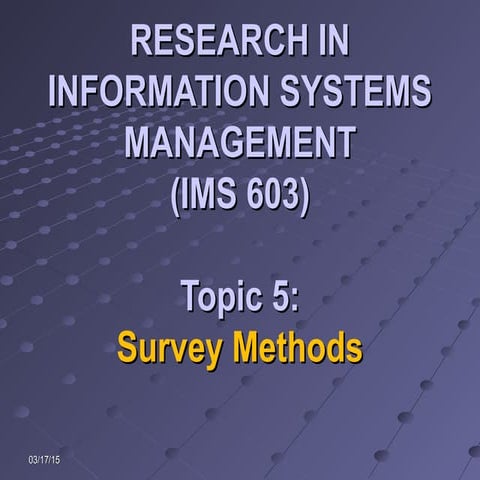 Topic 5   survey methods