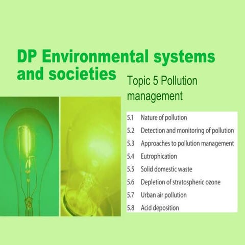 Pollution management 5.1 to 5.4