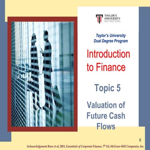 Topic 5 Valuation of Future Cashflows.ppt