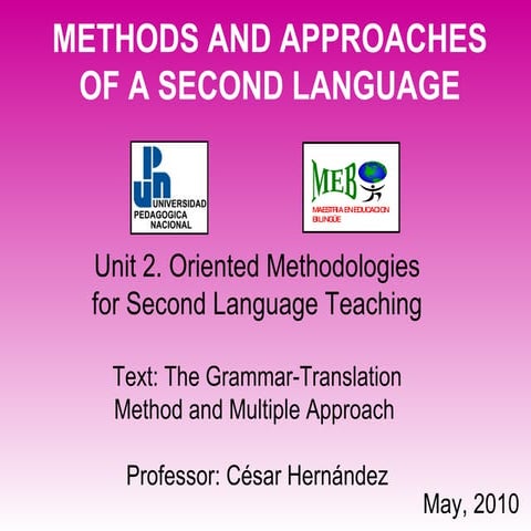 The Grammar-Translation Method and Multiple Approach 