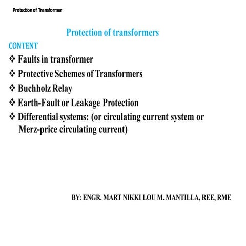 TOPIC 6- Transformer Protection.pptx