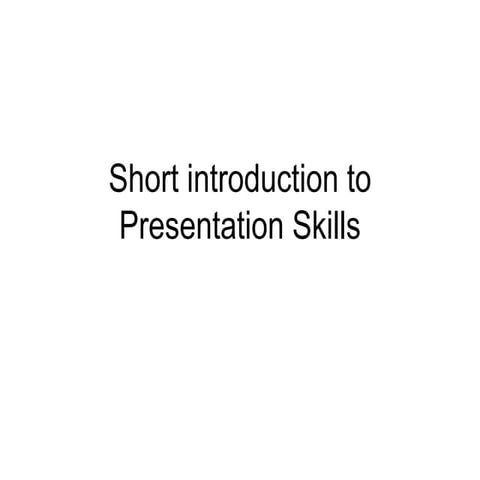Presentation skills