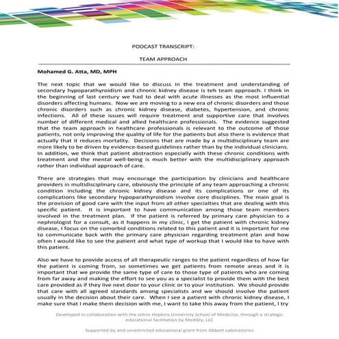 Topic 6  Team Approach