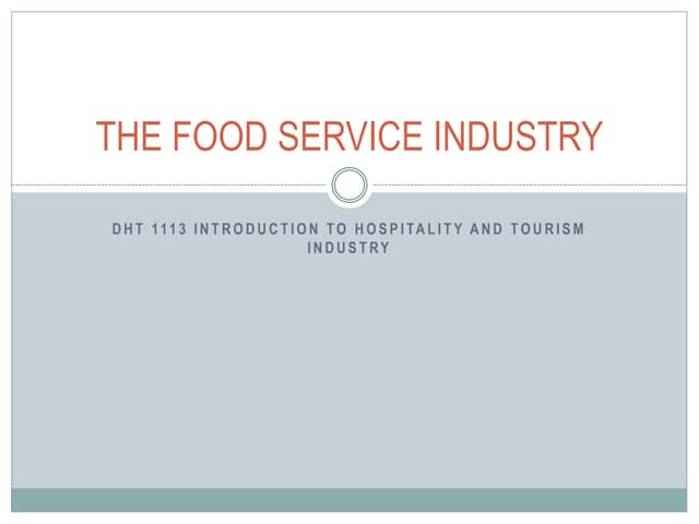 Fundamentals in Food Service Operation: Introduction | PDF