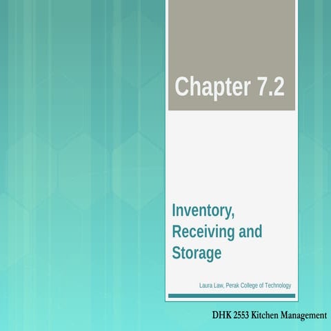 2015 DHK2553 Topic 7.2 inventory, receiving and storage