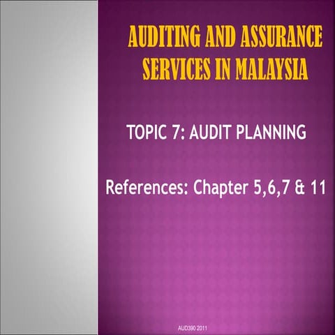 Topic 7 audit planning (1)