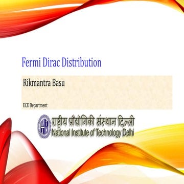 Fermi dirac distribution | PPTX
