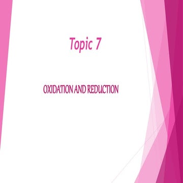 Topic 7 oxidation and reduction