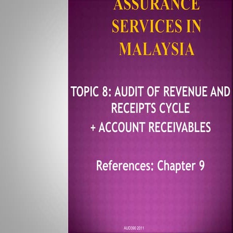 Topic 8 audit of revenue &amp; receipts cycle + acc receivable (1)
