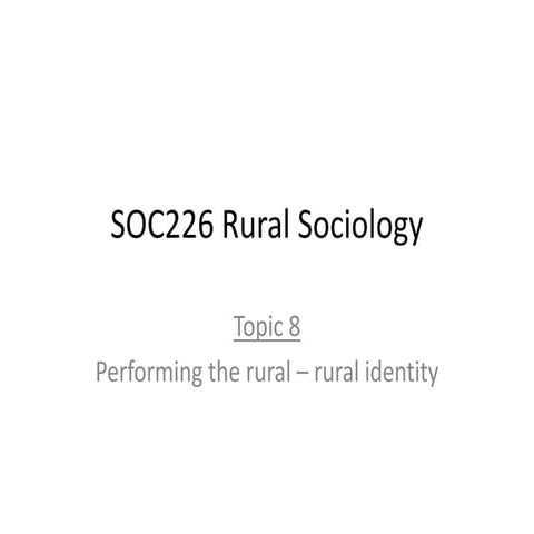 SOC226 Topic 8