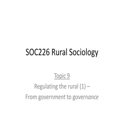 SOC226 Topic 9